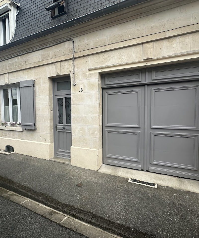 porte de garage bois massif gris