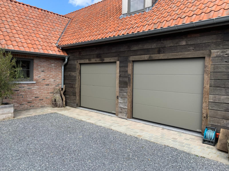 porte de garage sectionnelle lisse gris 6