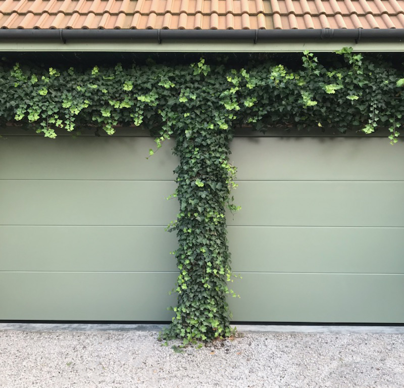 porte de garage sectionnelle lisse vert 3