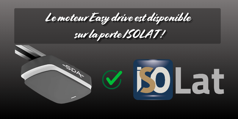 Bannière notre moteur SDA est disponible sur la gamme de porte de garage isolat