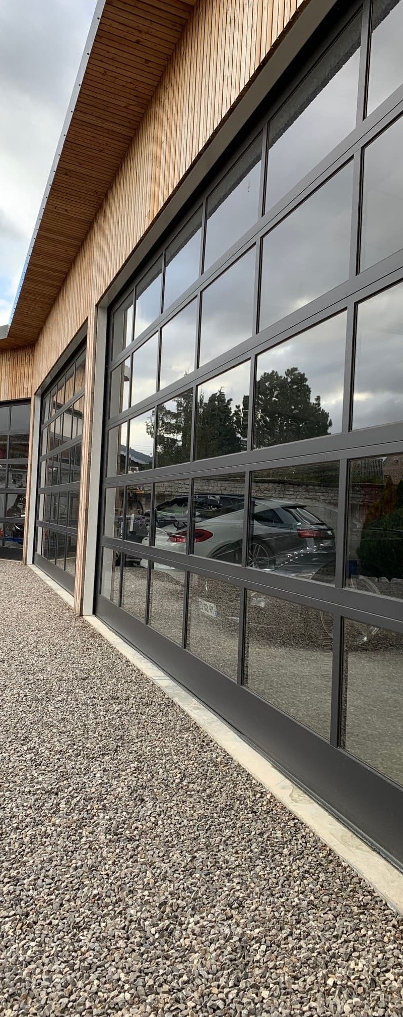 porte industrielle full vision noir sur mesure sda